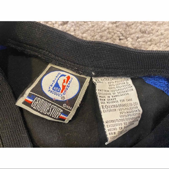 NBA GENUINE STUFF Kids PHILADELPHIA 76ers Black XL 18-20 Jersey 90s VINTAGE RARE - Picture 3 of 3